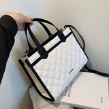 Lattice Large Tote High PU Leather Women Handbag
