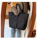 Green Nylon Tote Bag Winter Handbag Shoulder Bag