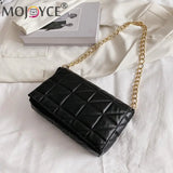 Lattice Pattern Chain Shoulder Underarm Bag PU Women Flap Handbags