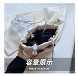 Lattice Pattern Korea Tote Bags for Women Bowtie Handbag Satchel