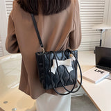 Lattice Pattern Korea Tote Bags for Women Bowtie Handbag Satchel