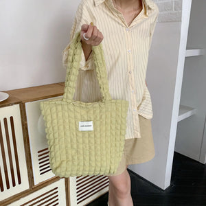 Lattice Pattern Shoulder Bag Large Capacity Tote Bags