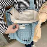 Lattice Pattern Shoulder Bag Large Capacity Tote Bags