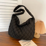 Lattice Pattern Shoulder Bag Solid Cloud Shoulder Bag Female Casual Crossbody