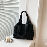 Lattice Pattern Shoulder Bag Space Cotton Handbag Women