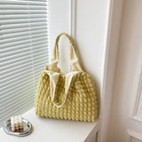 Lattice Pattern Shoulder Bag Space Cotton Handbag Women