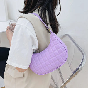 Lattice Pattern Shoulder Bags Soft PU Leather Casual Handbags