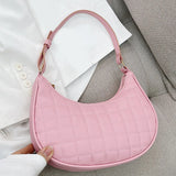 Lattice Pattern Shoulder Bags Soft PU Leather Casual Handbags