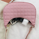 Lattice Pattern Shoulder Bags Soft PU Leather Casual Handbags