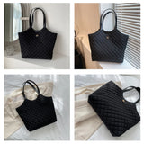 Vintage Lattice Pattern Women Handbag Shoulder Tote Female Bags