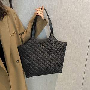 Vintage Lattice Pattern Women Handbag Shoulder Tote Female Bags