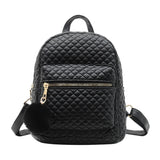 Lattice Pattern Women Backpacks Soft Pu Leather Travel Bags Multi-Pockets