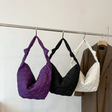 Lattice Pattern Women Shoulder Bag Winter Space Cotton Padded Handbag