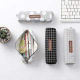 Cartoon Lattice Pencil Case High Capacity Bag