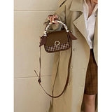 Lattice Tweed Small Square Bag Women's Ins Messenger Bag