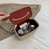 Lattice Square Box Crossbody Shoulder Bag PU Leather Women's Handbag