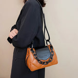 Winter Lattice Square Tote Bag PU Leather Women's Handbag