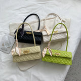 Summer PU Leather Women's Handbag Ribbon Bow Shoulder Bag