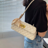 Summer PU Leather Women's Handbag Ribbon Bow Shoulder Bag