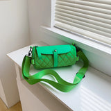 Lattice Tote Barrel Shaped Bag Summer Nylon Women's Handbag