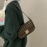 Lattice Winter Underarm Bag Women's Small Square Messenger Shoulder Bag