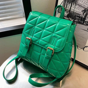 Lattice Women Backpack Bag PU Leather High Travel Rucksack