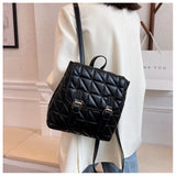Lattice Women Backpack Bag PU Leather High Travel Rucksack