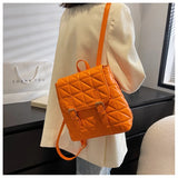 Lattice Women Backpack Bag PU Leather High Travel Rucksack