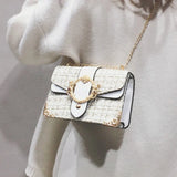 Lattice Wool Women Crossbody Bag Handbags Ladies Bags Retro Shoulder