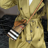 Vintage Texture Bucket Bag Lattice Phone Bag