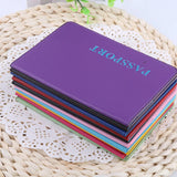 Lavender PU Passport Holder Litchi Grain Tickets Cover Bag Clip