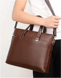 Waterproof Leather Laptop Briefcase for Men