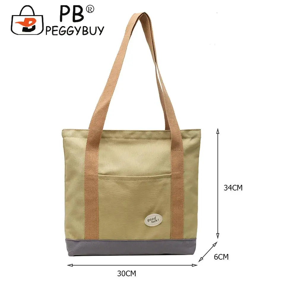 Casual Canvas Shoulder Bag Women Large Capacity Shopping Handbags