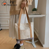 Casual Canvas Shoulder Bag Women Large Capacity Shopping Handbags
