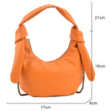 Pleated Handbag Metal Chain Shoulder Bag for Women