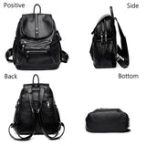Leather Backpack Women High Shoulder Bag School Backpacks for Teens Girls