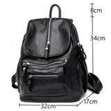 Leather Backpack Women High Shoulder Bag School Backpacks for Teens Girls