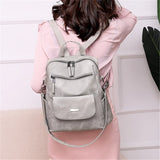 Vintage Leather Backpack Women Shoulder Bag Travel Bagpack