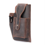 Men's Leather Waist Bag for Mobile Phone, Sports Tactics