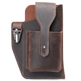 Men's Leather Waist Bag for Mobile Phone, Sports Tactics