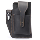 Men's Leather Waist Bag for Mobile Phone, Sports Tactics
