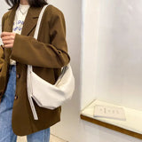 Women's Soft Leather Crossbody Tote Bag Half Moon Satchel