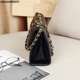 Leather Crossbody Shoulder Bag Women Chains Taschen