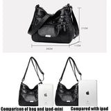 Vintage Leather Crossbody Bag Fold Over Small Multi-Pocket Women Messenger Bag