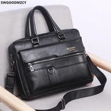 Men's Leather Laptop Briefcase Shoulder Bag