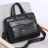 Men's Leather Laptop Briefcase Shoulder Bag