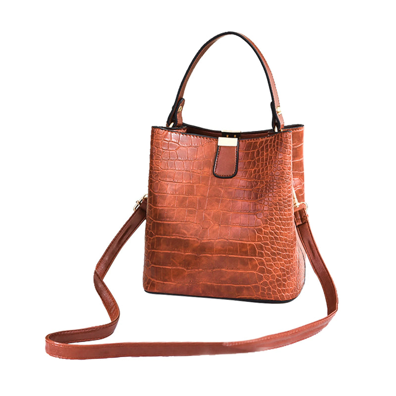 Leather Bucket Bag Handbag Satchel Ladies Work Totes