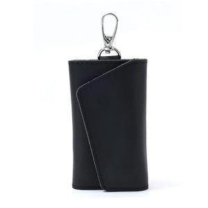 Leather Car Key Case Holder Organizer Pouch Split Key Wallet Bag