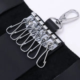 Leather Car Key Case Holder Organizer Pouch Split Key Wallet Bag
