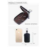 Leather Car Key Case Men's Cowhide Zipper Key Leather Case